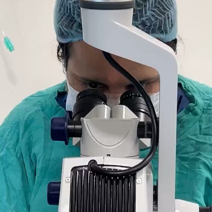 Dr. Swati Goyal at the Zeiss operating microscope